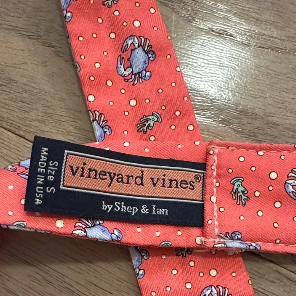 Vineyard Vines Red Kids Belt with Whale Pattern